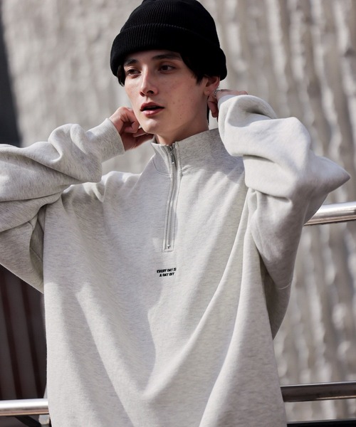 RAGEBLUE（レイジブルー）の「裏起毛スウェット/ワンポイント刺繍ハーフジップクルー（スウェット・メンズ・レッド/ホワイト/ブルー/ブラック・MEDIUM/LARGE）」の9枚目の写真