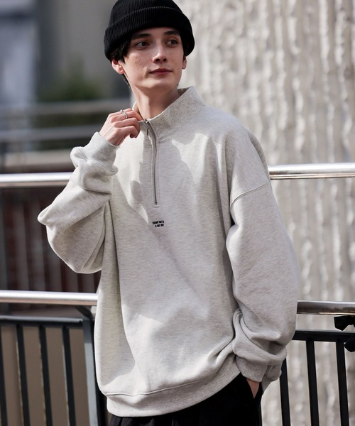 RAGEBLUE（レイジブルー）の「裏起毛スウェット/ワンポイント刺繍ハーフジップクルー（スウェット・メンズ・レッド/ホワイト/ブルー/ブラック・MEDIUM/LARGE）」の10枚目の写真