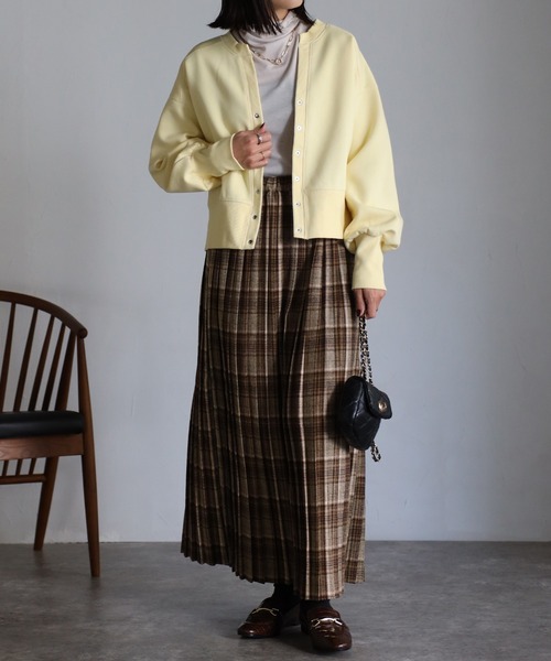 EASEBLUE(イーズブルー)の「大人チェックプリーツスカート(スカート・レディース・ネイビー/ブラウン・FREE)」の3枚目の写真