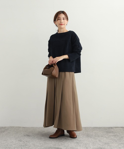 URBAN RESEARCH DOORS(アーバンリサーチドアーズ)の「モールニット切替プルオーバー(Tシャツ/カットソー・レディース・ベージュ/ネイビー/アイボリー・MEDIUM)」の10枚目の写真