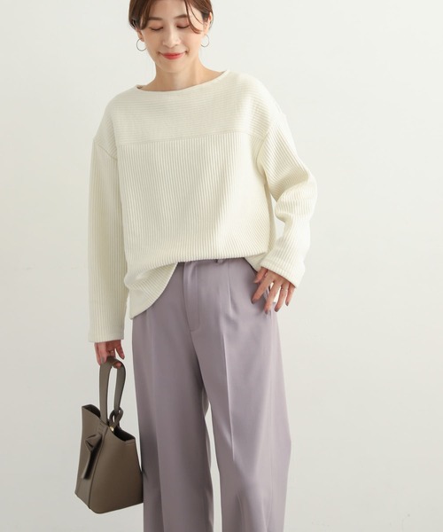 URBAN RESEARCH DOORS(アーバンリサーチドアーズ)の「モールニット切替プルオーバー(Tシャツ/カットソー・レディース・ベージュ/ネイビー/アイボリー・MEDIUM)」の15枚目の写真