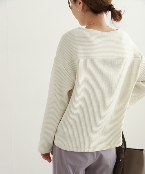 URBAN RESEARCH DOORS(アーバンリサーチドアーズ)の「モールニット切替プルオーバー(Tシャツ/カットソー・レディース・ベージュ/ネイビー/アイボリー・MEDIUM)」の17枚目の写真