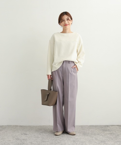 URBAN RESEARCH DOORS(アーバンリサーチドアーズ)の「モールニット切替プルオーバー(Tシャツ/カットソー・レディース・ベージュ/ネイビー/アイボリー・MEDIUM)」の20枚目の写真