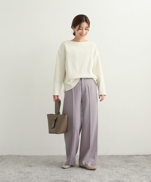 URBAN RESEARCH DOORS(アーバンリサーチドアーズ)の「モールニット切替プルオーバー(Tシャツ/カットソー・レディース・ベージュ/ネイビー/アイボリー・MEDIUM)」の21枚目の写真