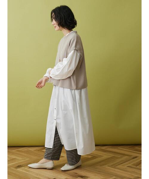 CRAFT STANDARD BOUTIQUE（クラフトスタンダードブティック）の「SET ニットベスト+シャツワンピース（ワンピース・レディース・ベージュ/ネイビー/ブラック・FREE）」の17枚目の写真