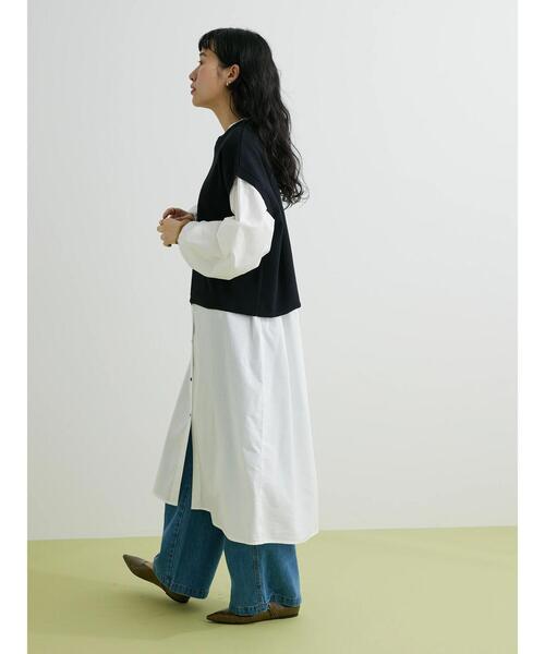 CRAFT STANDARD BOUTIQUE（クラフトスタンダードブティック）の「SET ニットベスト+シャツワンピース（ワンピース・レディース・ベージュ/ネイビー/ブラック・FREE）」の19枚目の写真