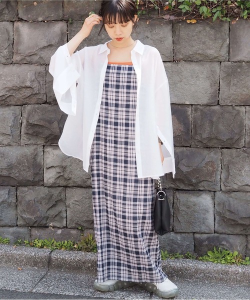tiptop(ティップトップ)の「シアースリットスリーブシャツ(シャツ/ブラウス・レディース・A/オフホワイト/グレー系その他/グレイッシュベージュ・FREE)」の6枚目の写真