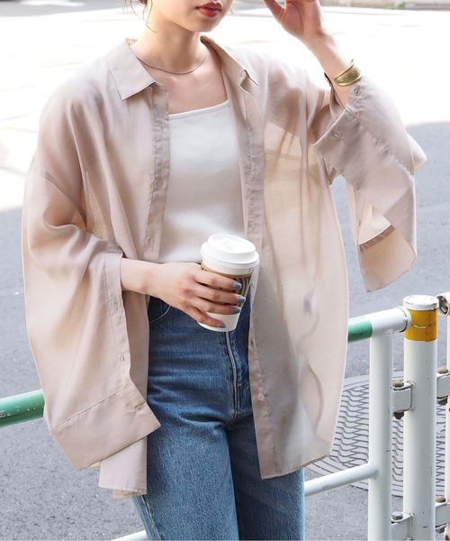 tiptop(ティップトップ)の「シアースリットスリーブシャツ(シャツ/ブラウス・レディース・A/オフホワイト/グレー系その他/グレイッシュベージュ・FREE)」の10枚目の写真