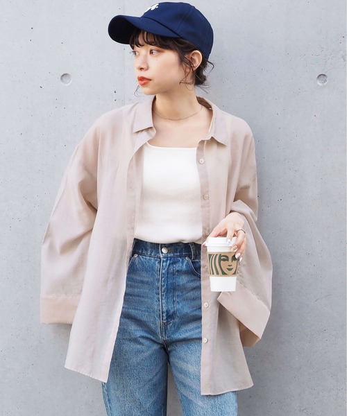 tiptop(ティップトップ)の「シアースリットスリーブシャツ(シャツ/ブラウス・レディース・A/オフホワイト/グレー系その他/グレイッシュベージュ・FREE)」の11枚目の写真