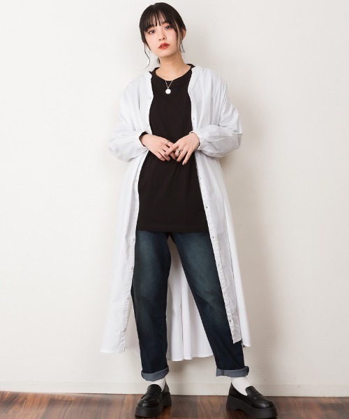 atONE(アットワン)の「atONE ウエストゴムテーパードデニムパンツ(デニムパンツ・レディース・ブルー/ワンウォッシュ/ネイビー・M/LL/L/3L/4L)」の9枚目の写真