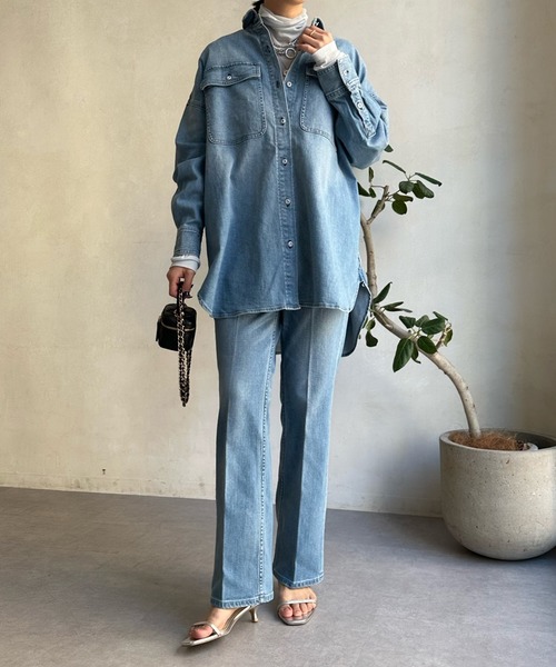 Healthy denim(ヘルシーデニム)の「【Healthy denim/ヘルシーデニム 】Almond(シャツ/ブラウス・レディース・ブルー・1)」の3枚目の写真