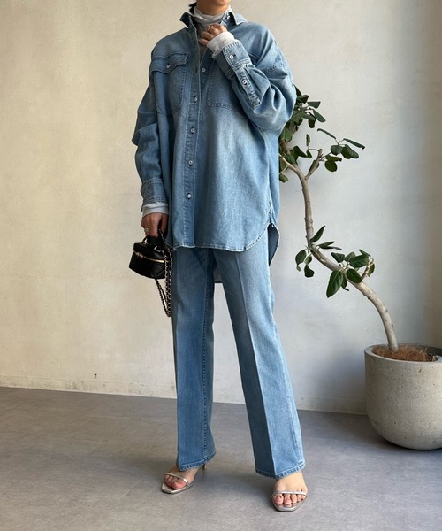 Healthy denim(ヘルシーデニム)の「【Healthy denim/ヘルシーデニム 】Almond(シャツ/ブラウス・レディース・ブルー・1)」の4枚目の写真