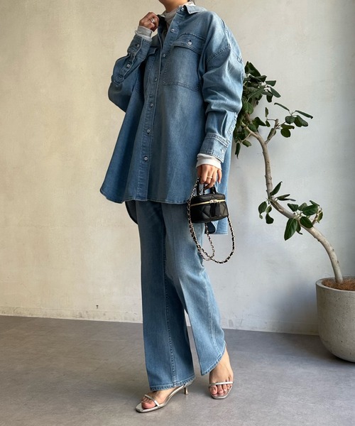 Healthy denim(ヘルシーデニム)の「【Healthy denim/ヘルシーデニム 】Almond(シャツ/ブラウス・レディース・ブルー・1)」の5枚目の写真