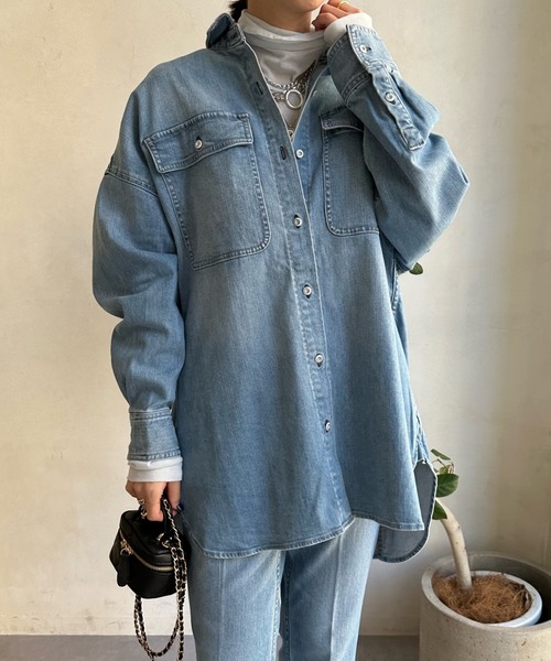 Healthy denim(ヘルシーデニム)の「【Healthy denim/ヘルシーデニム 】Almond(シャツ/ブラウス・レディース・ブルー・1)」の8枚目の写真