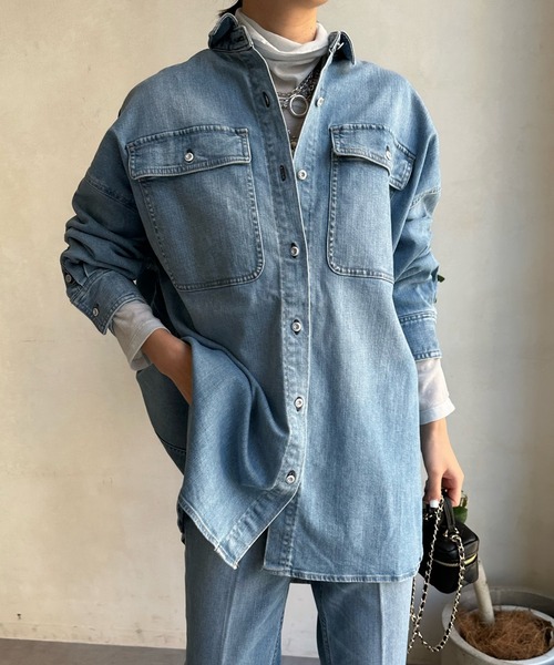 Healthy denim(ヘルシーデニム)の「【Healthy denim/ヘルシーデニム 】Almond(シャツ/ブラウス・レディース・ブルー・1)」の9枚目の写真