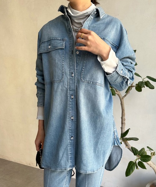 Healthy denim(ヘルシーデニム)の「【Healthy denim/ヘルシーデニム 】Almond(シャツ/ブラウス・レディース・ブルー・1)」の10枚目の写真