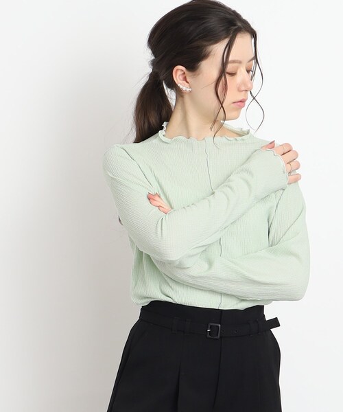 Cutie Blonde（キューティーブロンド）の「◆伸縮性ありで着やすい！ メローインナー（Tシャツ/カットソー・レディース・ホワイト系/ブラック/ライトグリーン・01/02/03）」の18枚目の写真