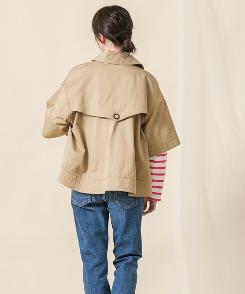 Risley(リズレー)の「レイヤードセットショートトレンチコート(トレンチコート・レディース・キャメル/ライトグレー・FREE)」の17枚目の写真