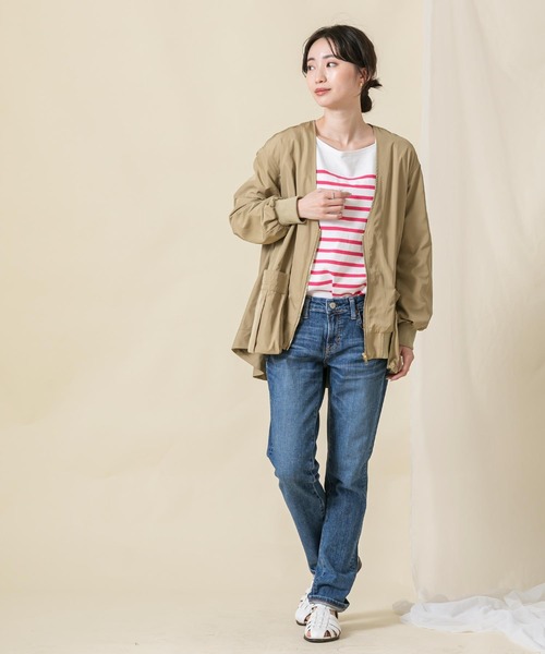 Risley(リズレー)の「レイヤードセットショートトレンチコート(トレンチコート・レディース・キャメル/ライトグレー・FREE)」の19枚目の写真