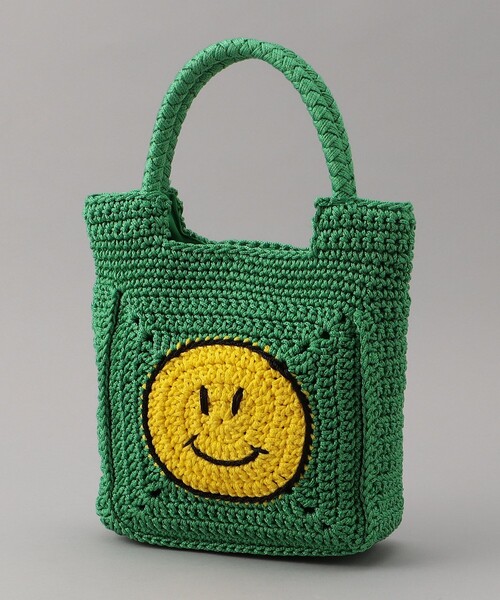 FREAK'S STORE（フリークスストア）の「cache cache/カシュカシュ スマイル手編みトートバッグ（かごバッグ・レディース・ベージュ/ブルー/グリーン・ONE SIZE）」の7枚目の写真
