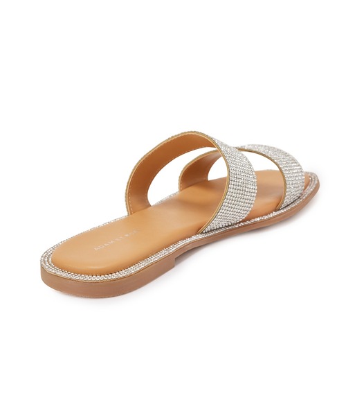 ADAM ET ROPE'（アダムエロペ）の「【定番人気】Iストラップラインストーンサンダル（サンダル・レディース・ベージュ/ブラック/シルバー・37/36/38）」の9枚目の写真