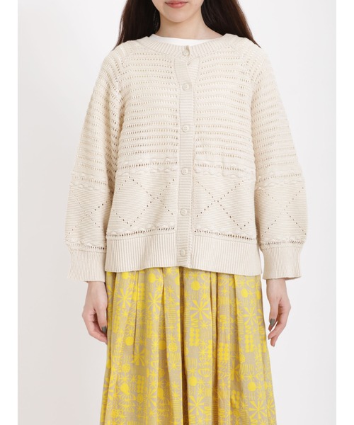 sm2rhythm（サマンサモスモスリズム）の「透かし編み前後着カーディガン（カーディガン/ボレロ・レディース・ブラック/グリーン/キナリ・ﾌﾘ-）」の12枚目の写真