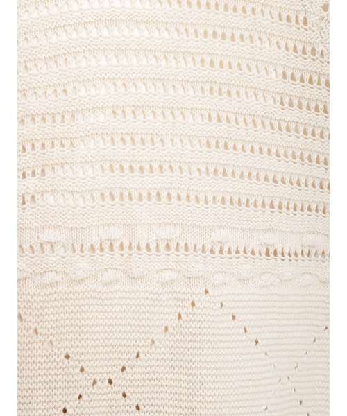 sm2rhythm（サマンサモスモスリズム）の「透かし編み前後着カーディガン（カーディガン/ボレロ・レディース・ブラック/グリーン/キナリ・ﾌﾘ-）」の5枚目の写真