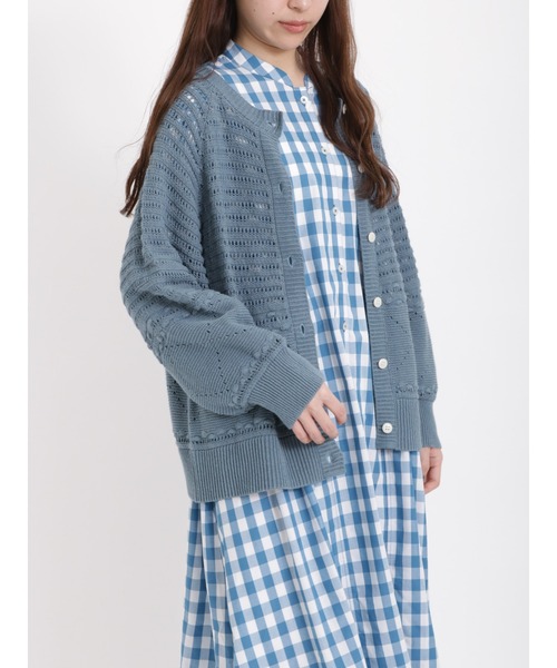 sm2rhythm（サマンサモスモスリズム）の「透かし編み前後着カーディガン（カーディガン/ボレロ・レディース・ブラック/グリーン/キナリ・ﾌﾘ-）」の22枚目の写真