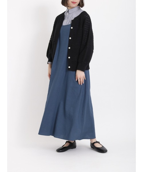 sm2rhythm（サマンサモスモスリズム）の「透かし編み前後着カーディガン（カーディガン/ボレロ・レディース・ブラック/グリーン/キナリ・ﾌﾘ-）」の20枚目の写真