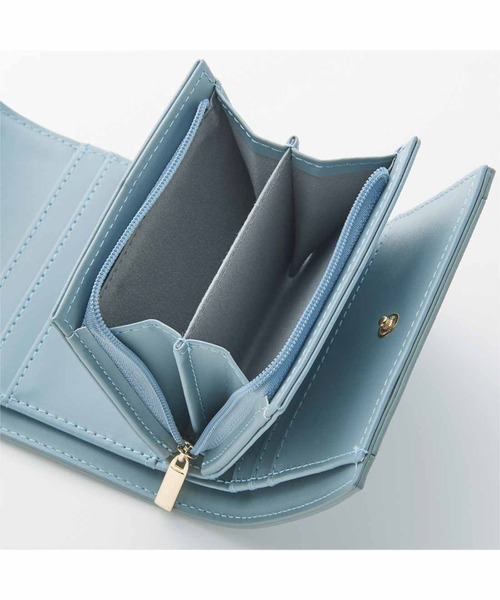IEDIT（イディット）の「ＩＥＤＩＴ×Ｙ’ＳＡＣＣＳ　本革づかいのメッシュ風二つ折り財布〈ネモフィラブルー〉（財布・レディース・ブルー・ONE SIZE）」の5枚目の写真
