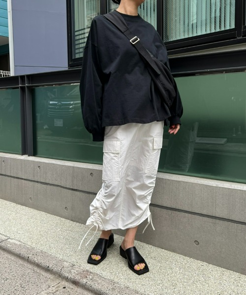 y/m（イム）の「ナイロンラウンドショルダーバッグ（ショルダーバッグ・レディース・ブラック/ホワイト・FREE）」の7枚目の写真