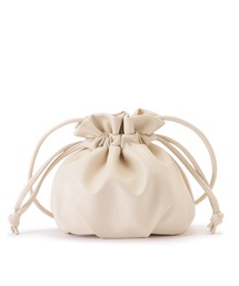 Lace Ladies（レースレディース）の「レザー調ドローストリング巾着ショルダーバッグ（ショルダーバッグ）」