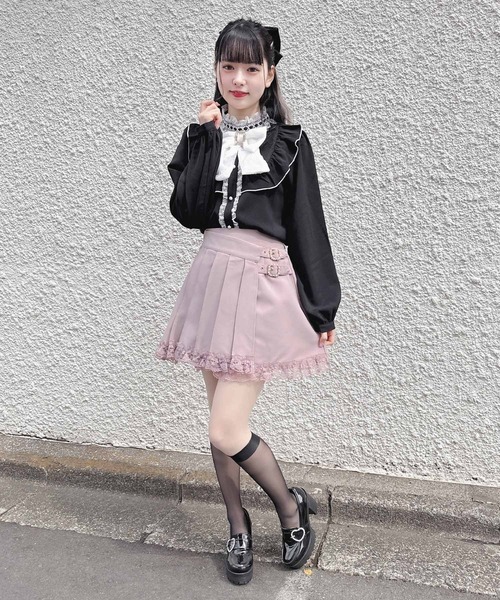 ROJITA（ロジータ）の「ラッププリーツ台形スカパン（その他パンツ・レディース・ピンク/グレー/ブラック・FREE）」の4枚目の写真