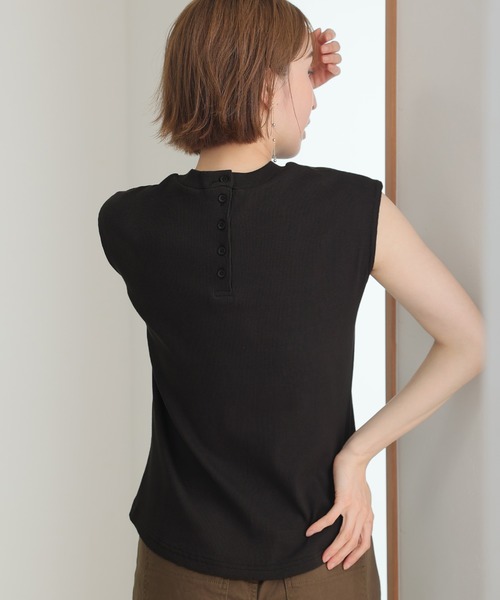 ElegChic（エレグシック）の「フレンチスリーブリブカットソー（Tシャツ/カットソー・レディース・ブラック/オフホワイト/ベージュ・M/XL/4L）」の10枚目の写真