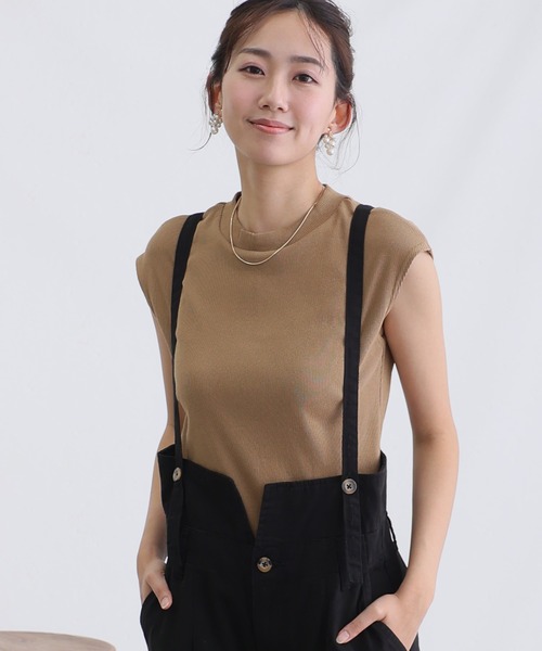 ElegChic（エレグシック）の「フレンチスリーブリブカットソー（Tシャツ/カットソー・レディース・ブラック/オフホワイト/ベージュ・M/XL/4L）」の12枚目の写真