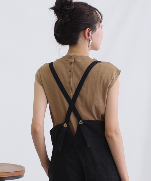 ElegChic（エレグシック）の「フレンチスリーブリブカットソー（Tシャツ/カットソー・レディース・ブラック/オフホワイト/ベージュ・M/XL/4L）」の14枚目の写真