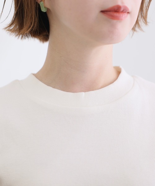 ElegChic（エレグシック）の「フレンチスリーブリブカットソー（Tシャツ/カットソー・レディース・ブラック/オフホワイト/ベージュ・M/XL/4L）」の16枚目の写真