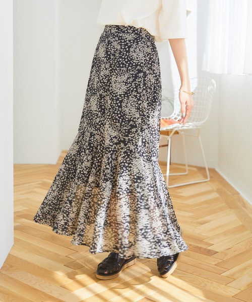 CROSSPLUS ONLINE(クロスプラスオンライン)の「【Oeillet】シフォンマーメイドスカート(ウイエ)(スカート・レディース・ブラック/グリーン/ラベンダー・M/L/LL)」の7枚目の写真