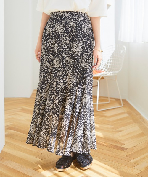 CROSSPLUS ONLINE(クロスプラスオンライン)の「【Oeillet】シフォンマーメイドスカート(ウイエ)(スカート・レディース・ブラック/グリーン/ラベンダー・M/L/LL)」の10枚目の写真