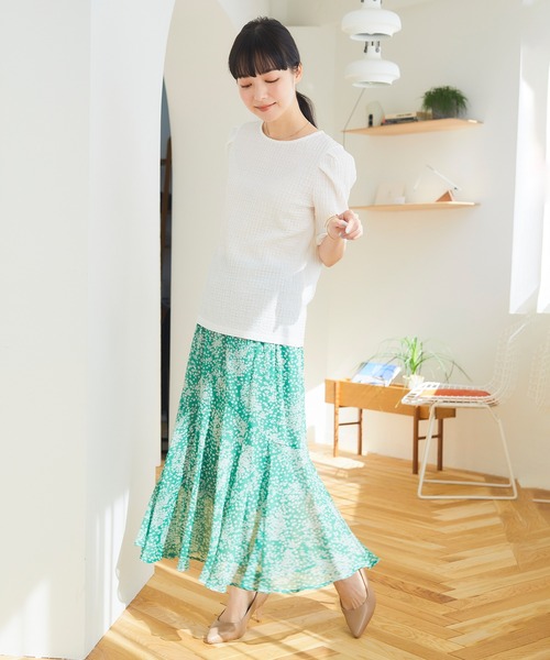 CROSSPLUS ONLINE(クロスプラスオンライン)の「【Oeillet】シフォンマーメイドスカート(ウイエ)(スカート・レディース・ブラック/グリーン/ラベンダー・M/L/LL)」の13枚目の写真