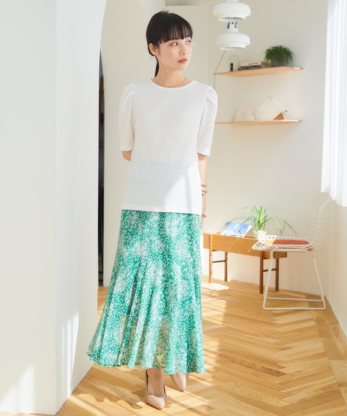 CROSSPLUS ONLINE(クロスプラスオンライン)の「【Oeillet】シフォンマーメイドスカート(ウイエ)(スカート・レディース・ブラック/グリーン/ラベンダー・M/L/LL)」の16枚目の写真
