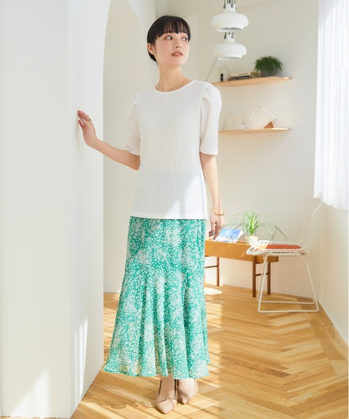 CROSSPLUS ONLINE(クロスプラスオンライン)の「【Oeillet】シフォンマーメイドスカート(ウイエ)(スカート・レディース・ブラック/グリーン/ラベンダー・M/L/LL)」の17枚目の写真