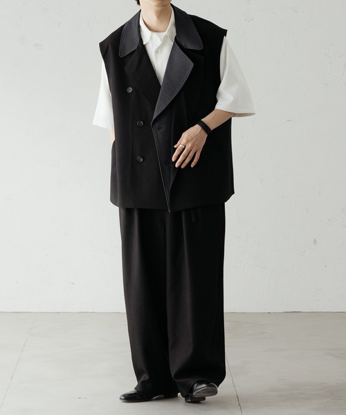 epnok(エプノック)の「ダブルレイヤードジレベスト(ベスト・メンズ・ブラック/カーキ/ベージュ・SMALL/MEDIUM/LARGE)」の7枚目の写真