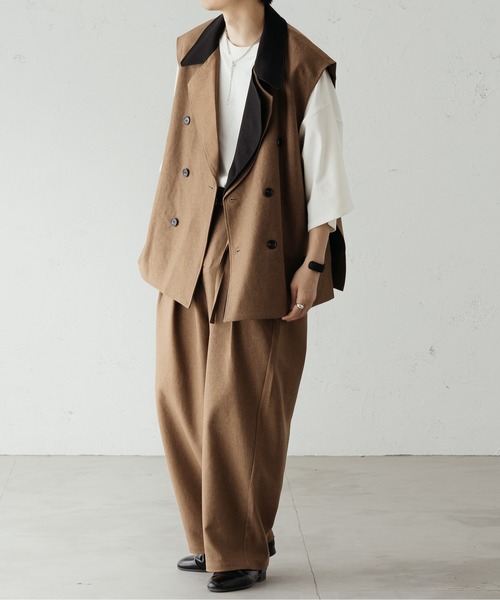 epnok(エプノック)の「ダブルレイヤードジレベスト(ベスト・メンズ・ブラック/カーキ/ベージュ・SMALL/MEDIUM/LARGE)」の5枚目の写真