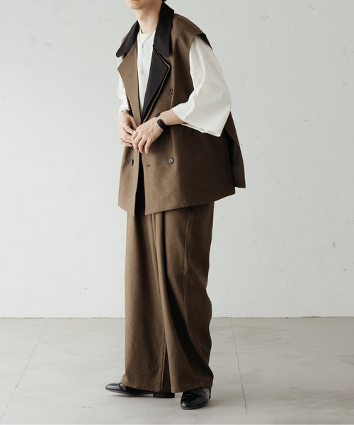 epnok(エプノック)の「ダブルレイヤードジレベスト(ベスト・メンズ・ブラック/カーキ/ベージュ・SMALL/MEDIUM/LARGE)」の13枚目の写真