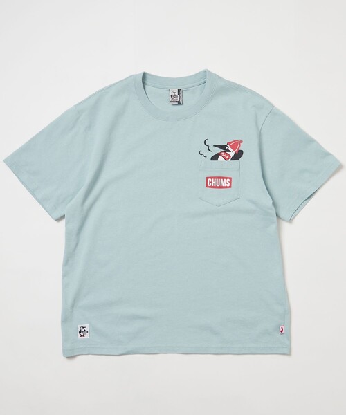 CHUMS（チャムス）の「CHUMS×FREAK'S STORE Design by SAUVENIR/チャムス× フリークスストア デザイン by サウベニア 別注 ブービーバード ポケット付き クルーネック Tシャツ（Tシャツ/カットソー・メンズ・ホワイト/ブラック/サックスブルー/その他9・X-LARGE/SMALL/MEDIUM/LARGE）」の3枚目の写真