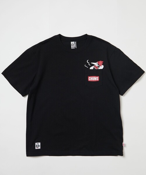 CHUMS（チャムス）の「CHUMS×FREAK'S STORE Design by SAUVENIR/チャムス× フリークスストア デザイン by サウベニア 別注 ブービーバード ポケット付き クルーネック Tシャツ（Tシャツ/カットソー・メンズ・ホワイト/ブラック/サックスブルー/その他9・X-LARGE/SMALL/MEDIUM/LARGE）」の2枚目の写真