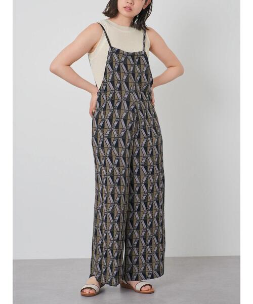 スカーフ柄　ノースリーブサロペット　36 スカーフ柄 ノースリーブサロペット 36