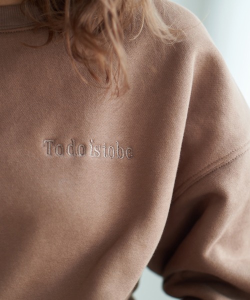 LASHIKU(ラシク)の「【LASHIKU】刺繍ロゴスウェット(スウェット・レディース・ライトグレー/ブラウン/ブラック・FREE)」の3枚目の写真
