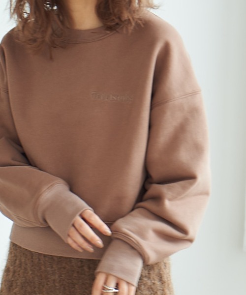 LASHIKU(ラシク)の「【LASHIKU】刺繍ロゴスウェット(スウェット・レディース・ライトグレー/ブラウン/ブラック・FREE)」の9枚目の写真